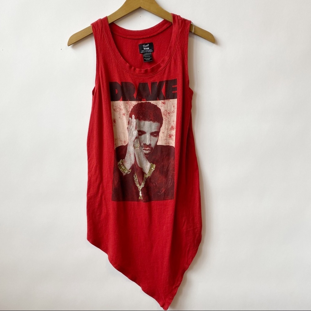 Bravado Sleeveless Tee Tunic Tank Top Drake Graphic Print Red Y2K Women's Small